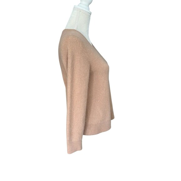 Quince 100% Mongolian Cashmere V-Neck Sweater Women's ~M/L Camel Minimalist - Picture 10 of 15